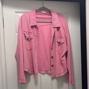 Vibrant Pink Button-Up Jacket